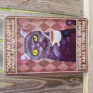 Google Coffee Sign NIP Tin Black Cat
